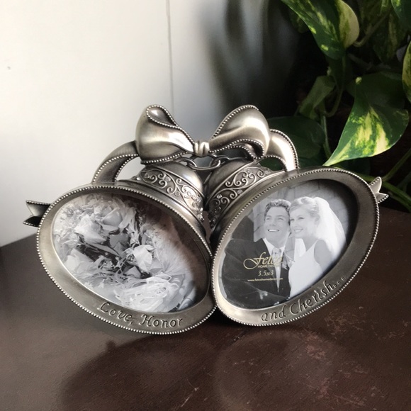 Love, Honor and Cherish Double Bell Picture Frame - Picture 2 of 4